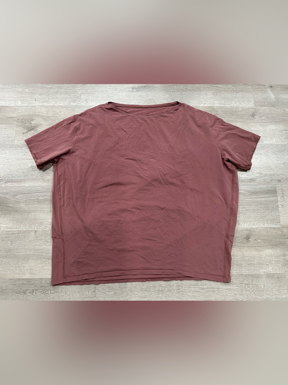 P121 Lululemon Back In Action Short Sleeve Shirt Dusty Pink Pima Cotton Size 12